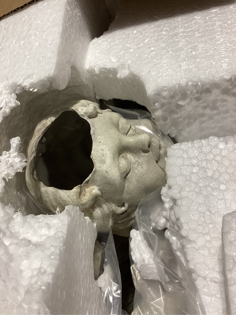 Napco Angel with Birds Pewter Grey 19 x 14 Resin Stone Garden Collectible Figurine