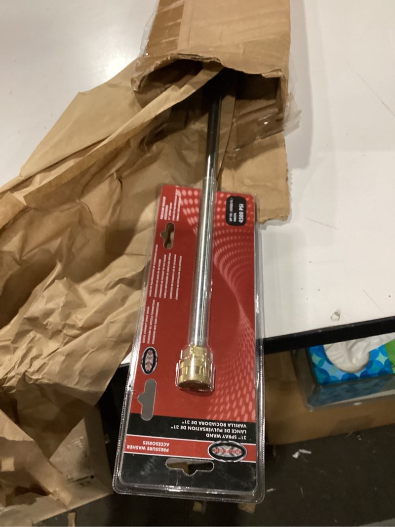 Condition photo showing New/Like New for simpson cleaning 80479 universal 31-inch pressure washer wand for cold water use up to 4500 psi, silver | quick-connect nozzle outlet and m22 spray gun connection, steel construction, works with most pressure washers, max 140° f 31" extension wand