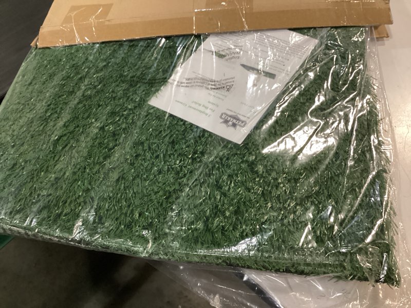 Condition photo showing Good Condition for artificial grass puppy pee pad for dogs and small pets - set of three 23x18.5-inch reusable 3-layer turf pads for dogs - indoor and outdoor fake grass potty pet supplies by petmaker medium replacement pads