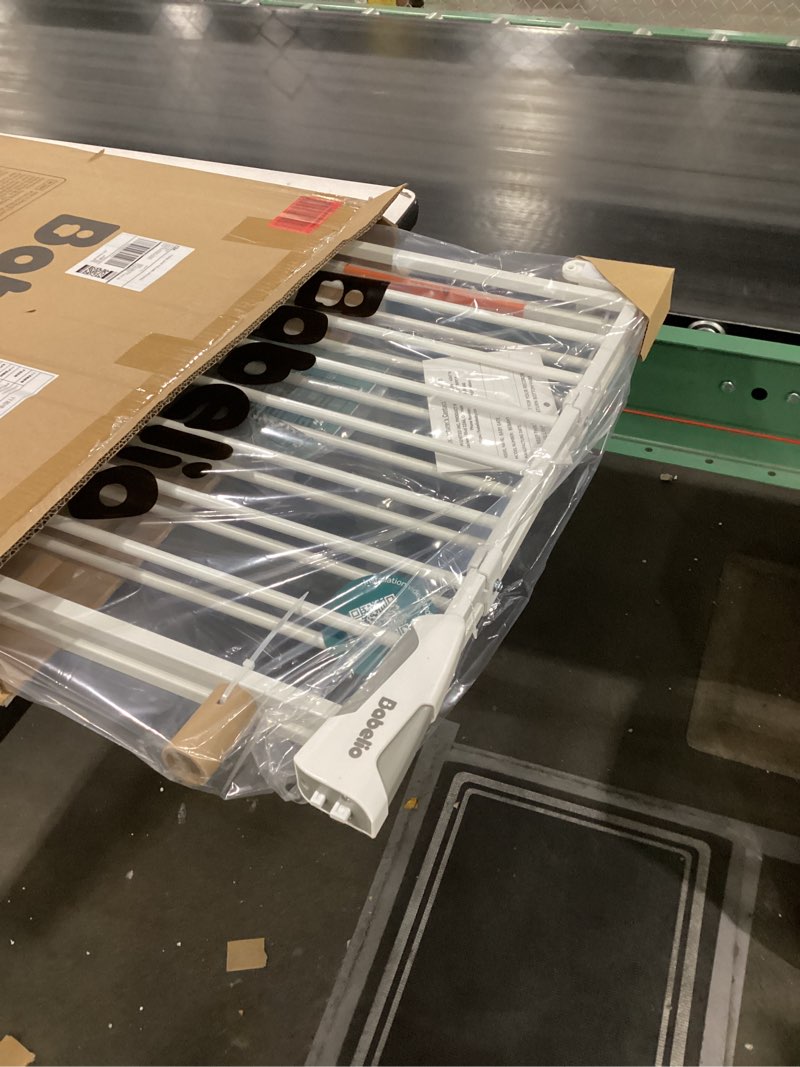 Condition photo showing New/Like New for Babelio Baby Gate for Stairs, Kitchen & Doorways, 26-43" W 28" H No Bottom Bar| Easy Installation| One-Handed Operation| Auto-Close| Hardware Mount (Drill Needed) Safety Dog/Pet Gate Indoor (White)