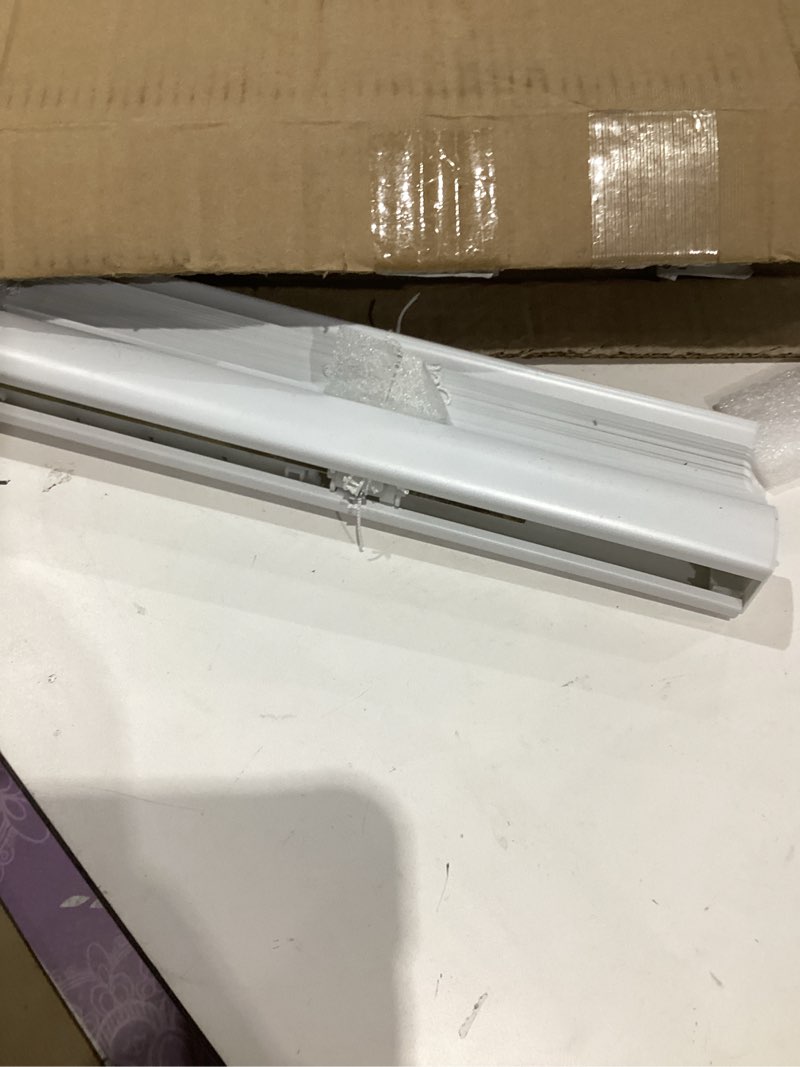 Condition photo showing Good Condition for chicology cordless mini blinds, 1 inch vinyl window blinds, room darkening & privacy, easy install with adhesive brackets, child safe, for windows, doors & campers, midnight white,27" w x 48" h 27"w x 48"h midnight white (blackout)