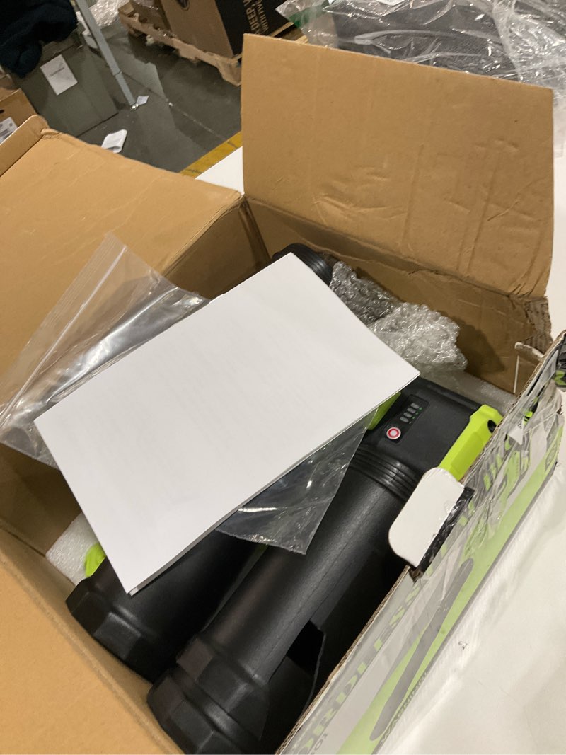 Condition photo showing As Is for brushless leaf blower cordless with 2x 4.0ah batteries & fast charger, 650 cfm 150 mph brushless battery powered leaf blower, 40000 rpm lightweight electric sweeper for lawn care, yard debris and snow