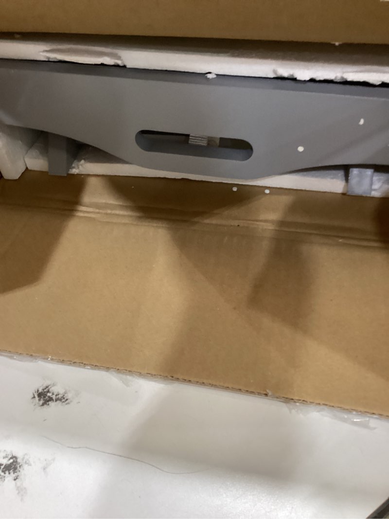 Condition photo showing As Is for Folding TV Tray Table - Contemporary Side Table with Removable Tray Top for Food Serving, Decor, or Meals - Portable End Furniture for Living Room, Bedroom, or Home Office by Lavish Home (Gray) Grey Single Table