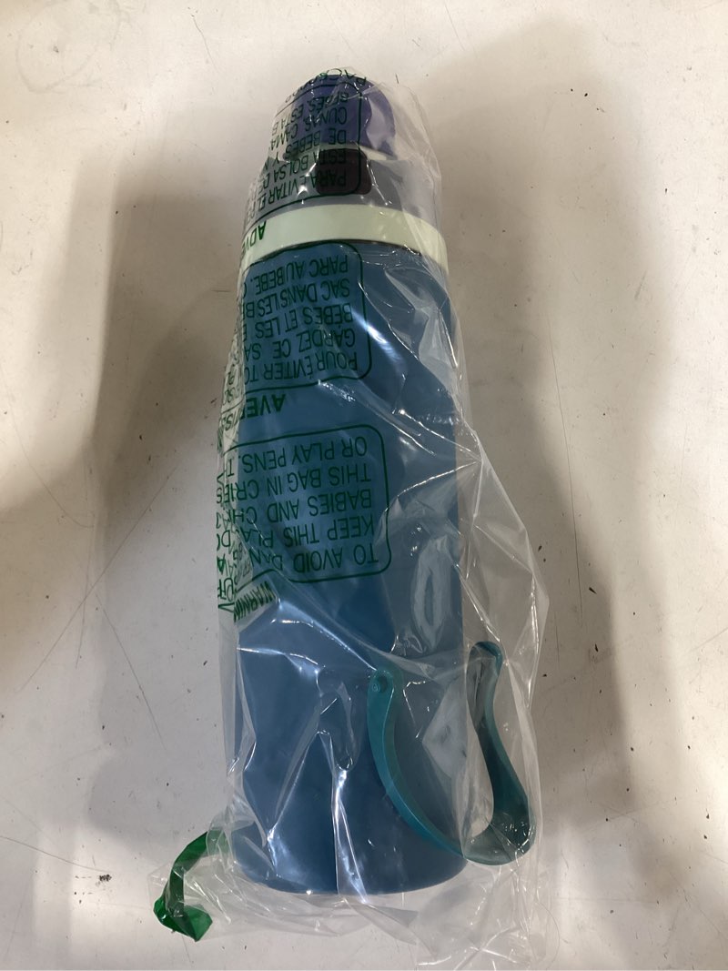Condition photo showing As Is for owala freesip insulated stainless steel water bottle with straw, bpa-free sports water bottle, great for travel, 24 oz, denim denim 24 ounces