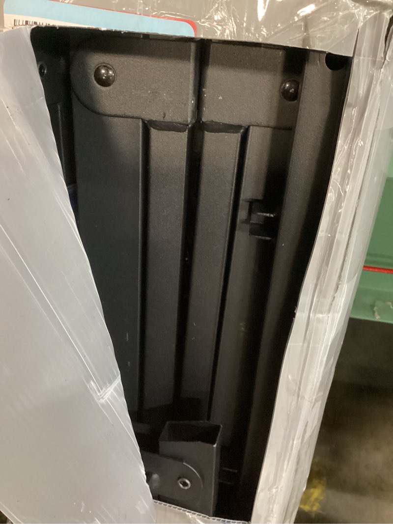 Condition photo showing As Is for metal platform bed frame 18 inch tall,no box spring needed,queen size bed with heavy duty strong support slats,easy to assemble,black queen 18 inch