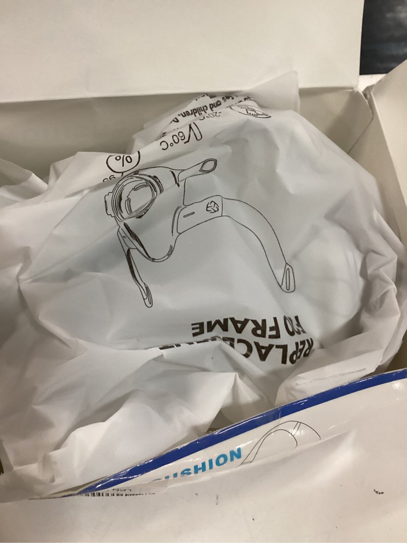 Condition photo showing New/Like New for replacement f20 frame set for airfit f20 mask (l) - includes cushion, frame, headgear, clips - no elbow - snug fit, comfortable design, great value bundle large