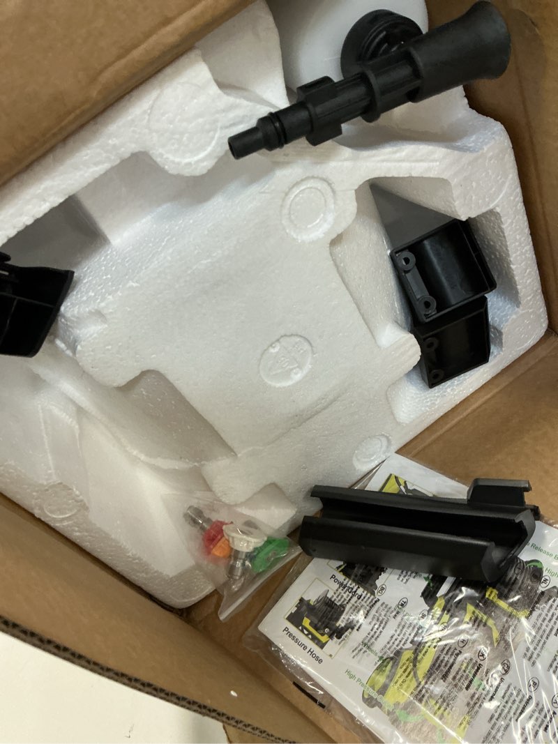 Condition photo showing New/Like New for Pressure Washer Power Washer with Touch Screen, 5000PSIIMAX, 4 Quick Connect Nozzles and Foam Cannon, High Pressure Cleaning Machine for Cars Driveways Home Outdoor 5000 PSI Yellow