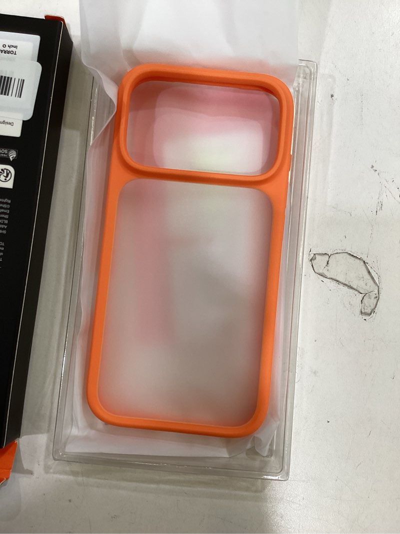 Condition photo showing New/Like New for torras for iphone 17 pro case, beyond military-grade protection, camera control button, diy buttons, translucent matte slim thin shockproof hard back anti-scratch case for iphone 17 pro, cosmic orange cosmic orange-17pro for iphone 17 pro