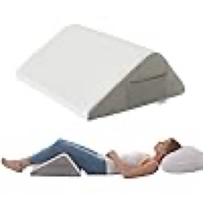 Knee Wedge Pillow, Memory Foam Leg Pillow Bed Wedge for Sleeping, Post Surgery Triangle Pillow Wedge for Knee Support, Leg Elevation, Knee Hip Back Pain Relief (23.6" x 23" x 7.9", Large Size, White)