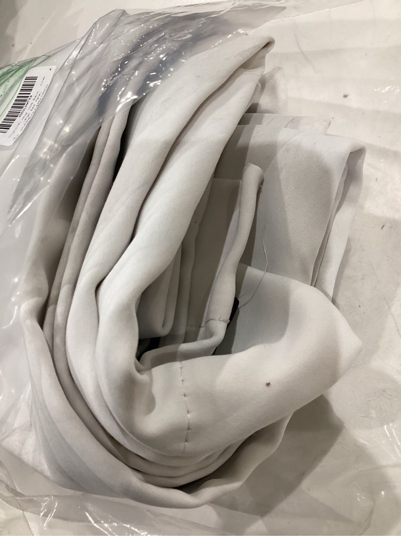 Condition photo showing As Is for nicetown white 100% blackout lined curtains, 2 thick layers completely blackout window treatment thermal insulated drapes for kitchen/bedroom (1 pair, 70 inches width x 63 inches length each panel) pure white 70"w x 63"l (pack of 2)