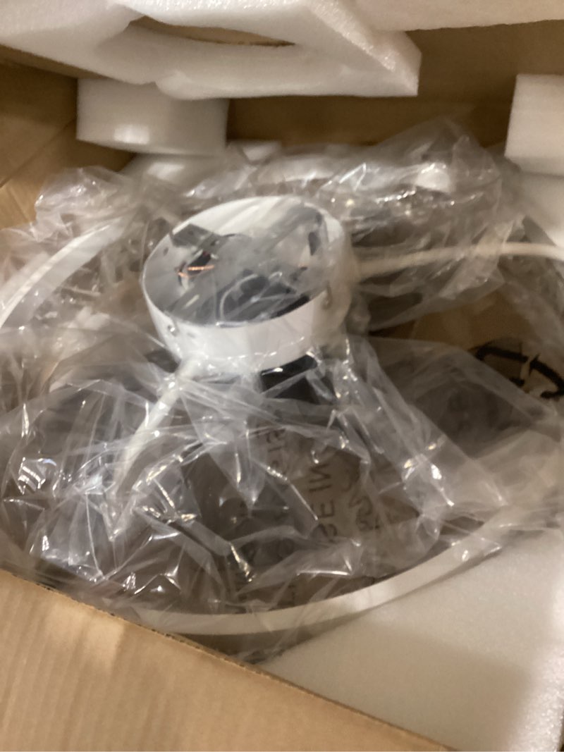 Condition photo showing New/Like New for PSHRFANST 19.7" Ceiling Fan with Lights, Dimmable LED 6 Speeds Reversible Blades Timing with Remote Control, Semi Flush Mount Low Profile Fan, Brown