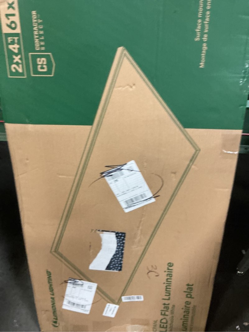 Condition photo showing New/Like New for lithonia lighting cpanl 2x4 led flat panel light, 2 ft. by 4 ft. led light panel, ceiling lighting fixture, 4000 lumens, 3500k/4000k/5000k switchable cct, includes direct ceiling mount bracket, white 2-foot x 4-foot 4,000 lumens switchable white