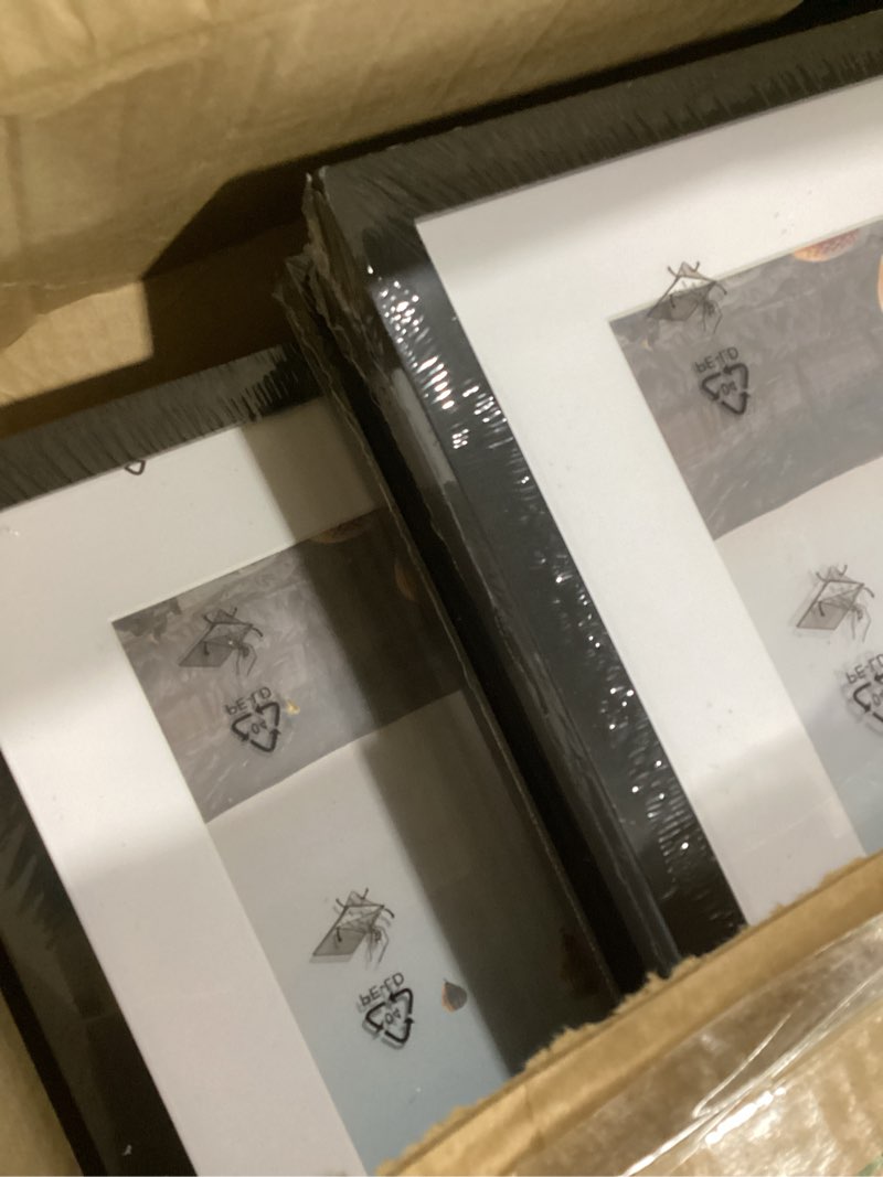 Condition photo showing Good Condition for 6 pack 12.5x12.5 record frame with 10x10 mat for vinyl record album cover poster, display picture 10x10 with mat or 12.5 x 12.5 without mat, wall hanging vinyl frames, 6 pack, black black 12.5x12.5 inch
