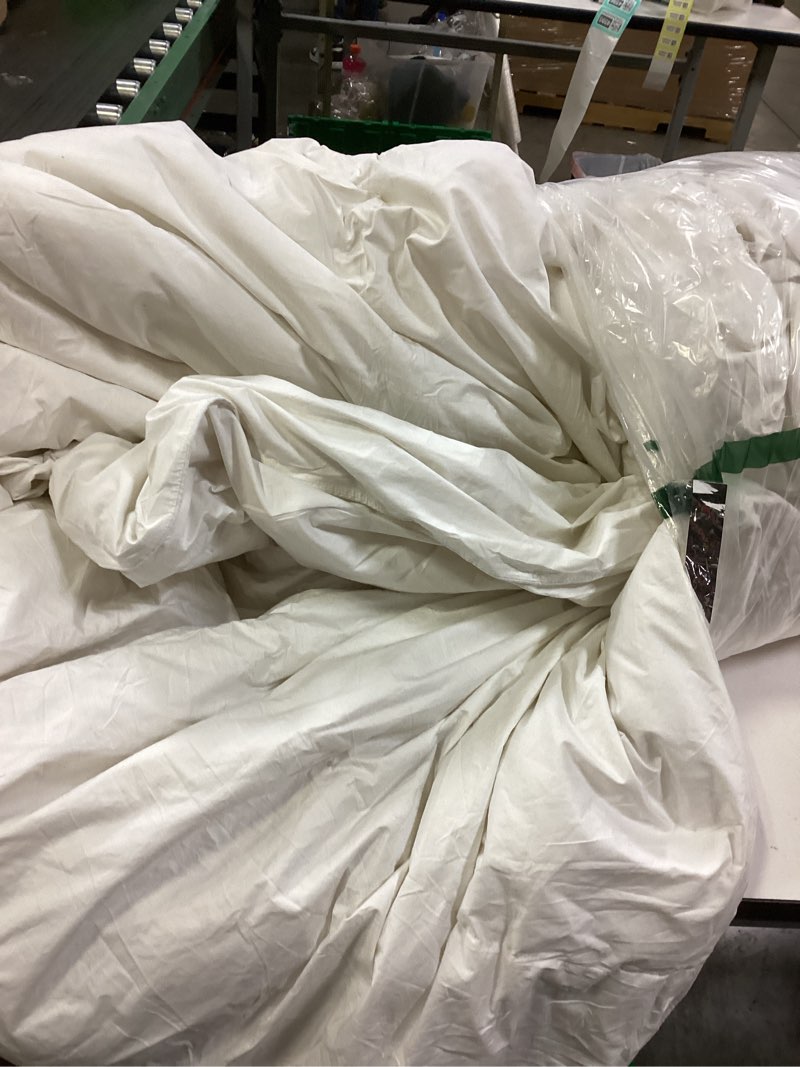 oaken-cat goose feather down fiber comforter california king - 100% organic cotton shell all season 