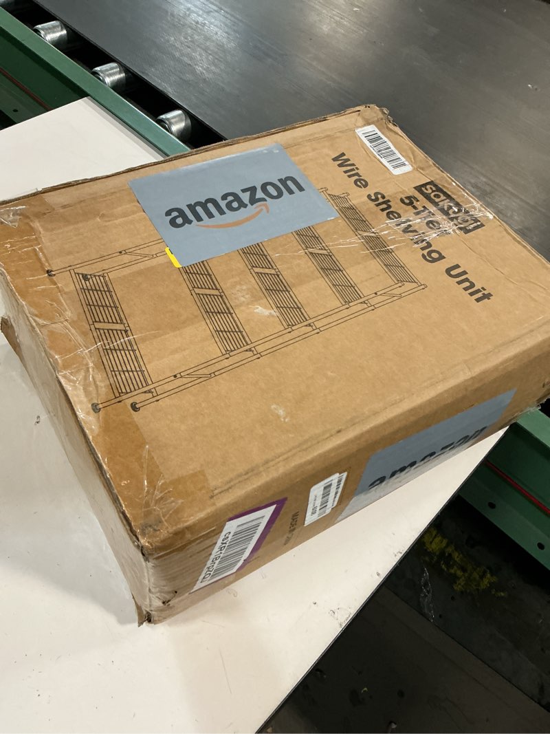 Condition photo showing Good Condition for Storage Shelves - 5 Tier Shelf Organizer, Sturdy Metal Garage Shelving with Adjustable Leveling Feet, Space-Saving Shelves Organizer for Pantry, Laundry, Kitchen (32" x 12" x 71", Black) Black 32.0W x 12.0D x 71.0H (5T)