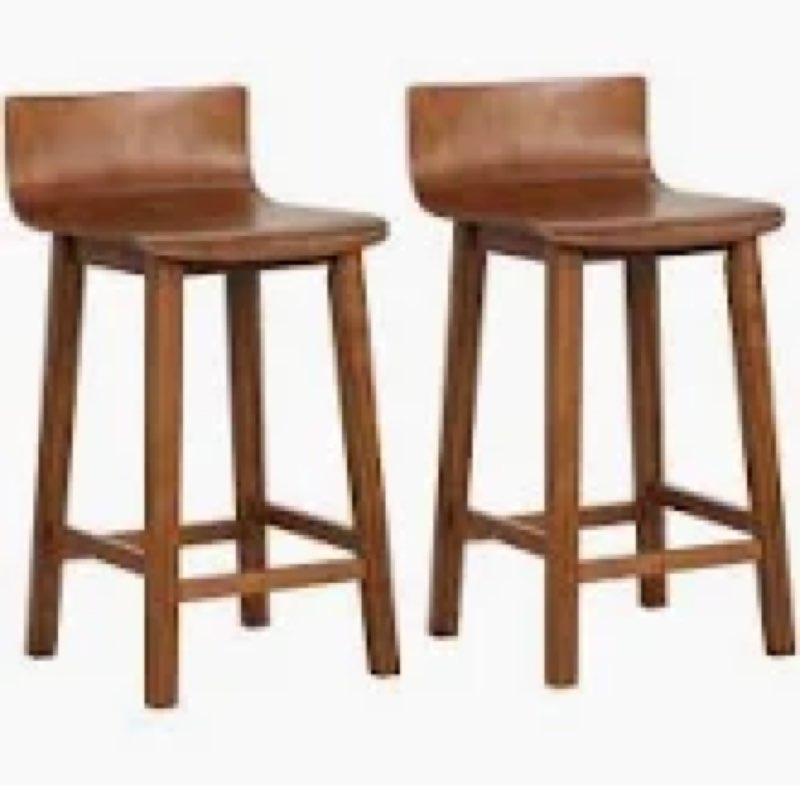 Modern wooden Counter stools with back set of 2 