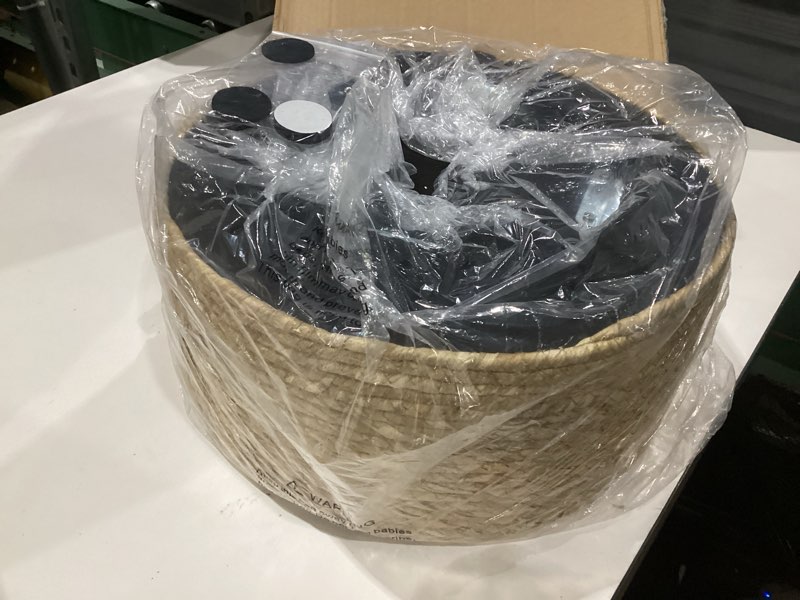 Condition photo showing Good Condition for cpintltr ottoman outdoor sea grass stool poufs hand woven round foot stool for sofa desk soft step stool padded foot rest multiple colors decorative furniture natural/brown