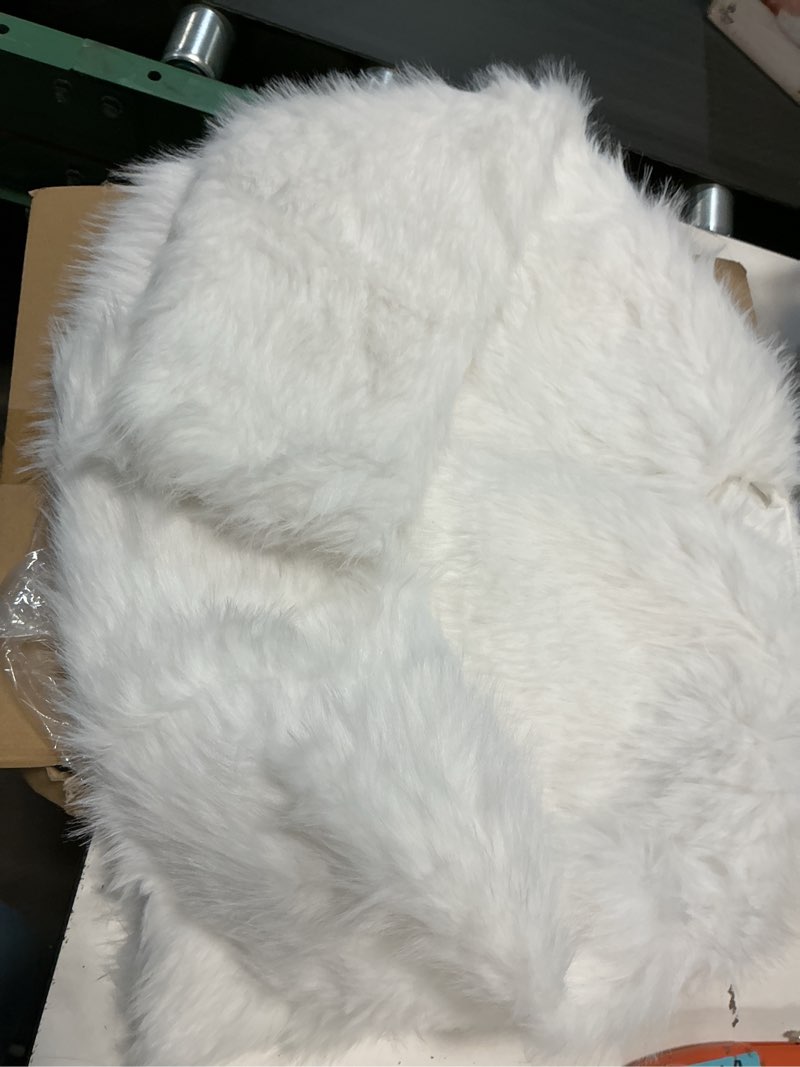 Condition photo showing Good Condition for BerryGo Women's Long Sleeve Open Front Fuzzy Faux Fur Coat Small White