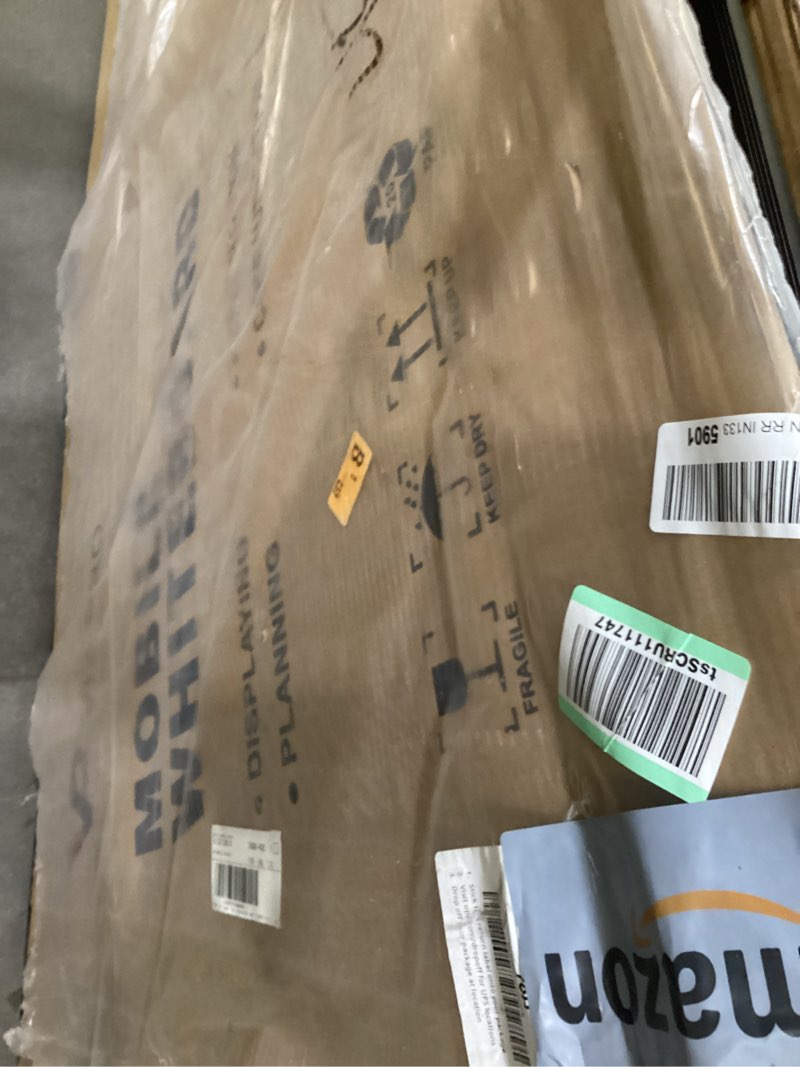 Condition photo showing As Is for viz-pro double-sided magnetic mobile whiteboard, 72 x 40 inches, rolling dry erase board easel stand on wheels with black aluminium frame for school office home 72"w x 40"h