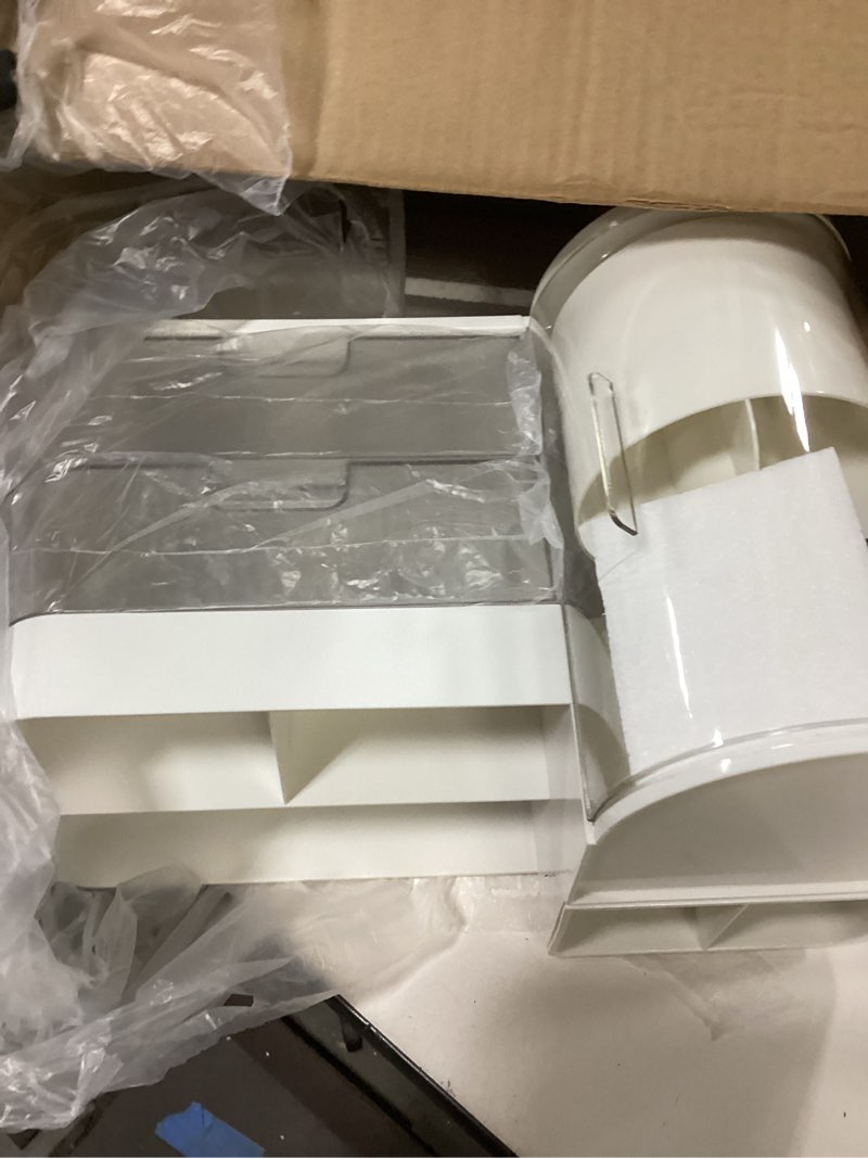 Condition photo showing Good Condition for Makeup Organizer with Rotating Brush Holder Cosmetic Organizer with Drawers Countertop Skincare Organizer for Vanity,Cosmetic Display Case Storage (White, Large) White Large