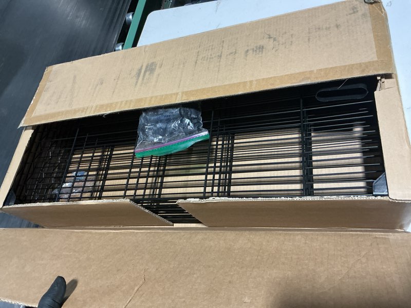 Condition photo showing As Is for IZEUK 5 Tier Black Metal Storage Shelves, Heavy Duty Adjustable Wire Shelving Rack for Garage, Kitchen, Bathroom, Closet Organizer, 1250 lbs Capacity, 15.7" D x 33.5" W x 68.5" H 5 Tier, 15.7" D x 33.5" W x 68.5" H Black