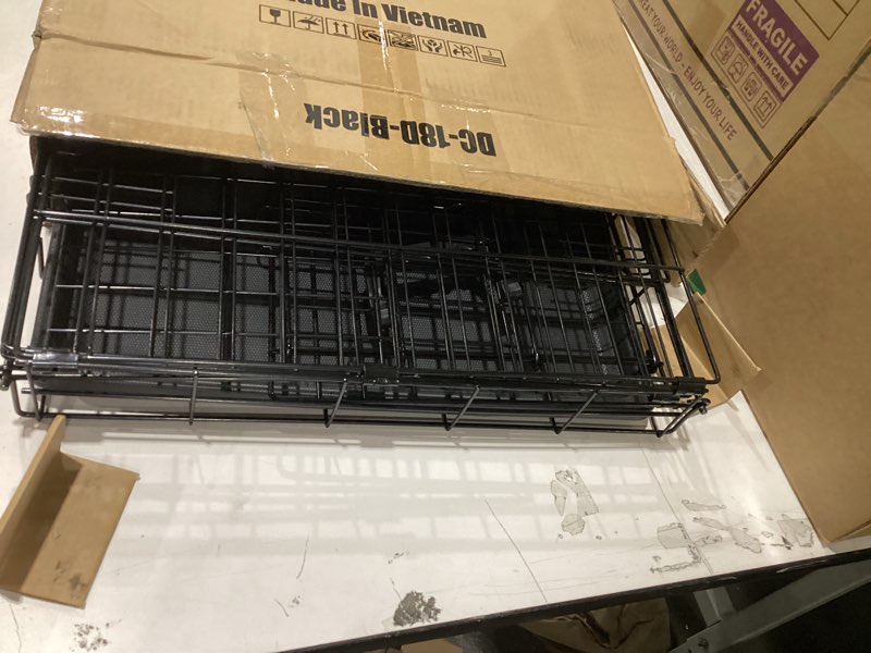 Condition photo showing New/Like New for BestPet | Dog Crate | 18" | Black | Foldable Metal Kennel with Single Doors, Secure Slide-Bolt Latches, Leakproof Tray | Portable Dog Cage for Small Breeds | for Travel, Indoor & Outdoor Use Black 18"