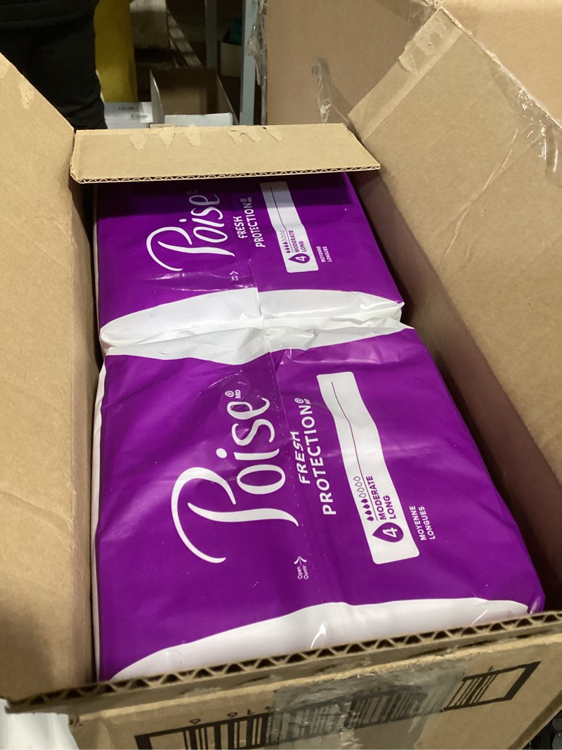 Condition photo showing New/Like New for Poise Incontinence & Postpartum Pads for Bladder Leaks, 4 Drop Moderate Absorbency, Long Length, 108 Count, Packaging May Vary Long 108