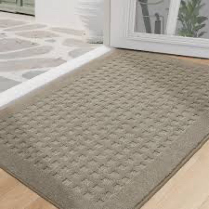 BEQHAUSE Waffle Door Mats Indoor 24"x36", Dog Mat for Muddy Paws Absorbent and Dirt Resist Floor Mat