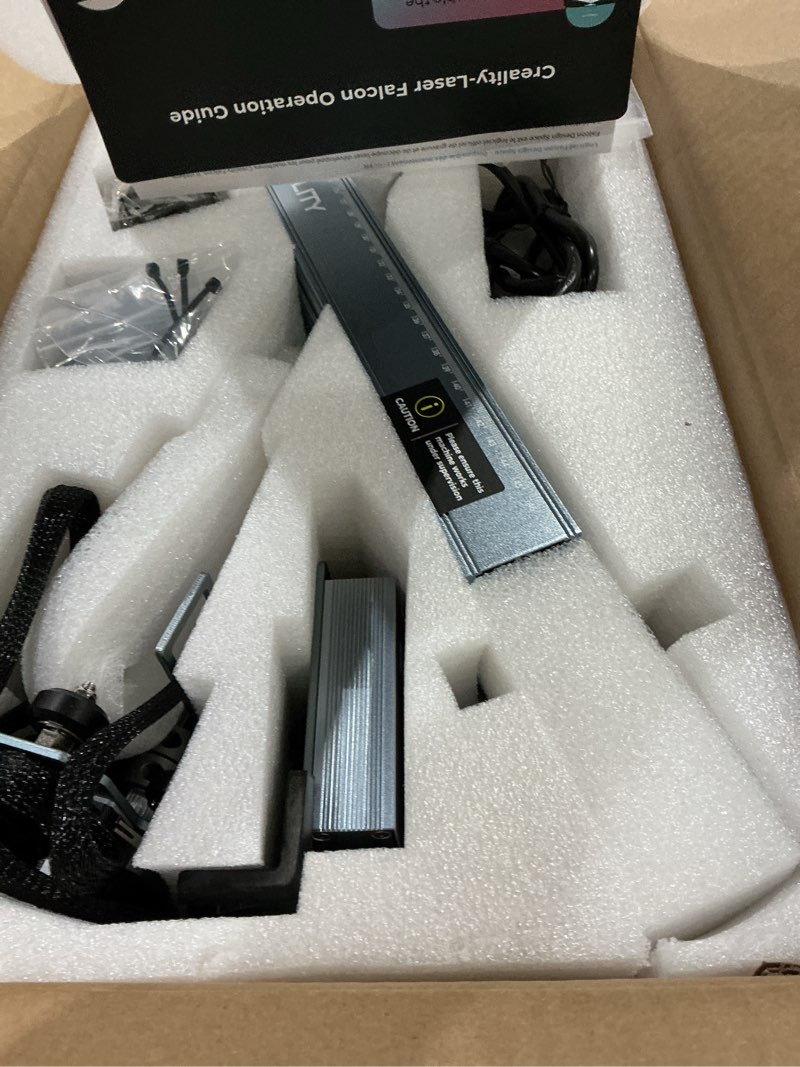 Condition photo showing As Is for creality laser engraver machine 10w output power, 72w diy laser engraving machine 0.06mm high precision laser cutter and engraver for wood and metal, paper, acrylic, glass, leather etc, 17" x 16" falcon-10w basic