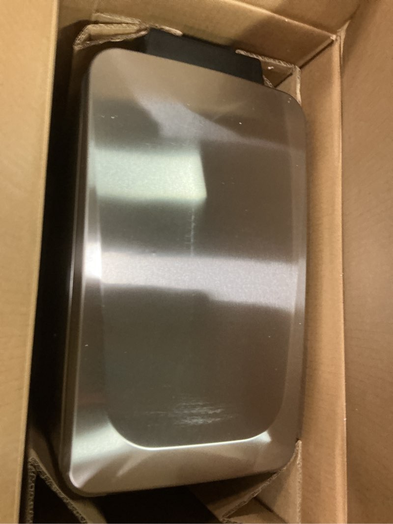 Condition photo showing Good Condition for SONGMICS Slim Trash Can, 13-Gallon (50 L) Garbage Can for Narrow Spaces with Soft-Close Lid, Inner Bucket, and Step-on Pedal, Stainless Steel, 15 Trash Bags Included, Silver ULTB510E48