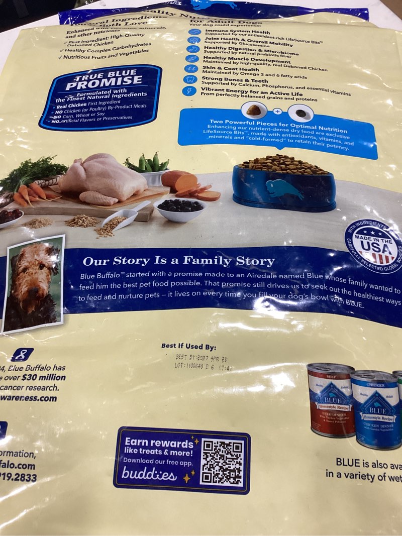 Condition photo showing Good Condition for Blue Buffalo Life Protection Formula Adult Dry Dog Food, Helps Build and Maintain Strong Muscles, Made with Natural Ingredients, Chicken & Brown Rice Recipe, 30-lb. Bag