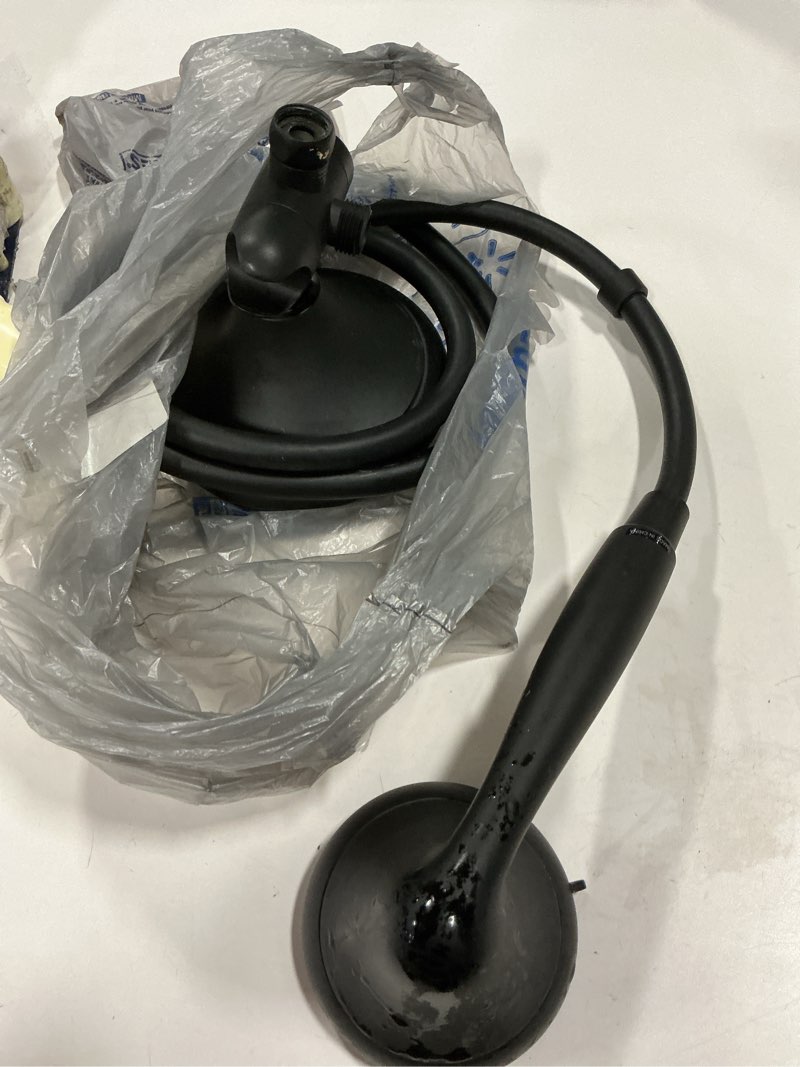 Condition photo showing As Is for Oxygenics Drench 55.0 -Spray Matte Black 4-in Round Rain High Pressure Shower Head with