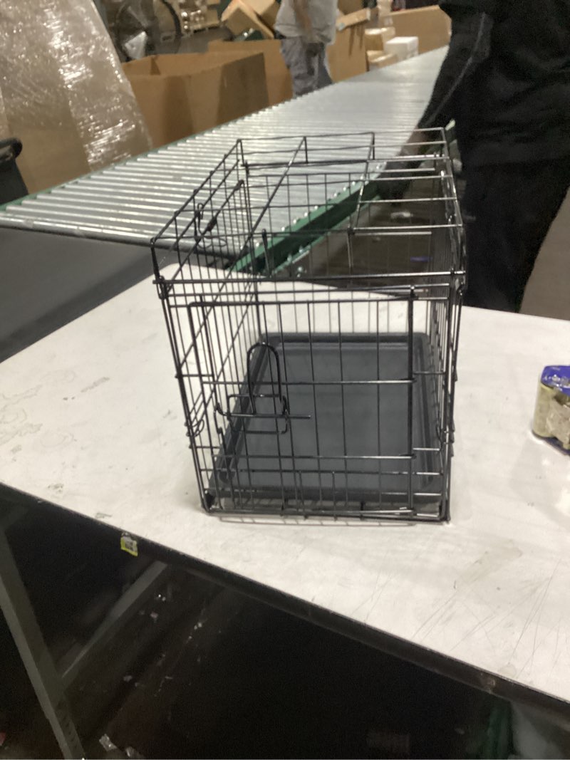 Condition photo showing Good Condition for FDW Dog Crate for Small Dogs 24 Inch Folding Metal WirePet Cage Double Door W/Divider Panel Indoor Outdoor Kennel Leak-Proof Plastic Tray,Black Black 24 Inch Double Door