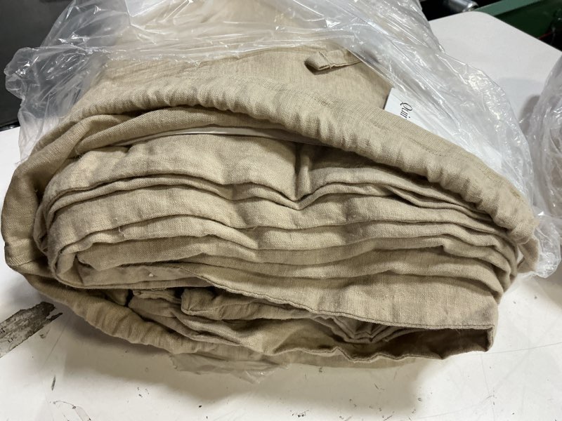 Condition photo showing Good Condition for european linen duvet cover set, king/cal king, toffee quince