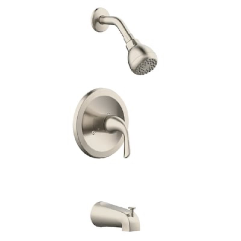  project source dover brushed nickel 1-handle single function 2.75-in round bathtub