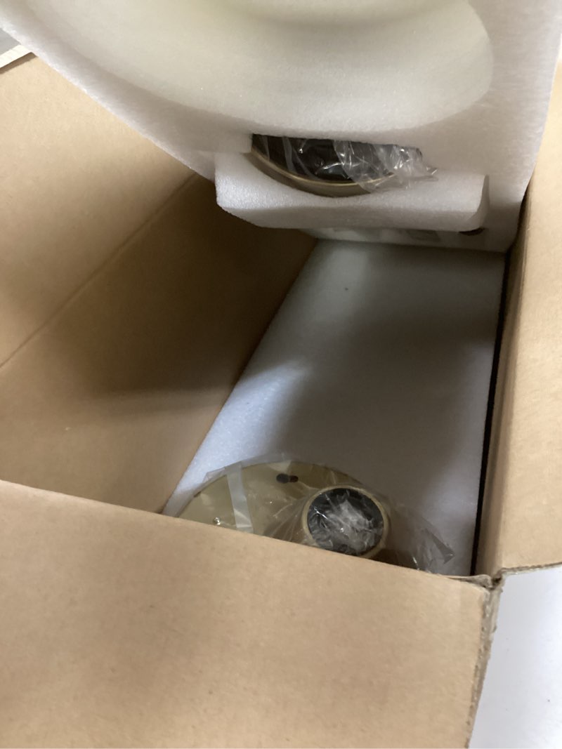 Condition photo showing New/Like New for 52 Inch Gold and White Ceiling Fan with Lights and Remote - Reversible Wood Blades, Silent Operation, Warm Soft Light, Suitable for Indoor and Outdoor Space Gold+White Blade