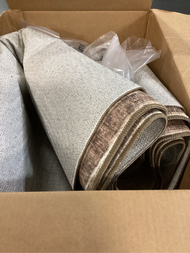 Condition photo showing Good Condition for PureCozy 6x9 Vintage Area Rug Brown Washable Living Room Large Non Slip Carpet Bedroom Indoor Office Low Pile Traditional Distressed Retro Floral Accent Rug for Dining Room Kitchen 6' x 9' (Rectangular) Dark Brown