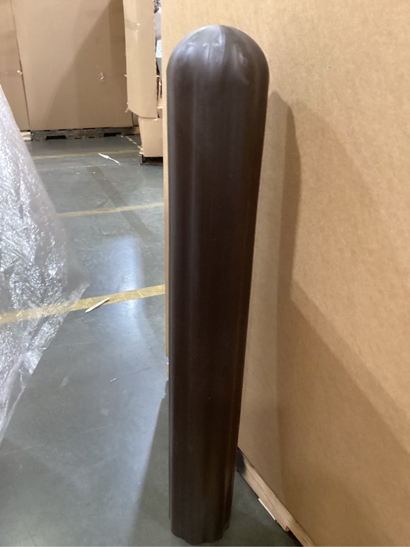 Condition photo showing As Is for eagle bollard covers for 4 inch poles - 56" tall, durable fluted hdpe plastic - trimmable brown bollard post sleeve for parking lots, warehouses, and loading docks, 1732br