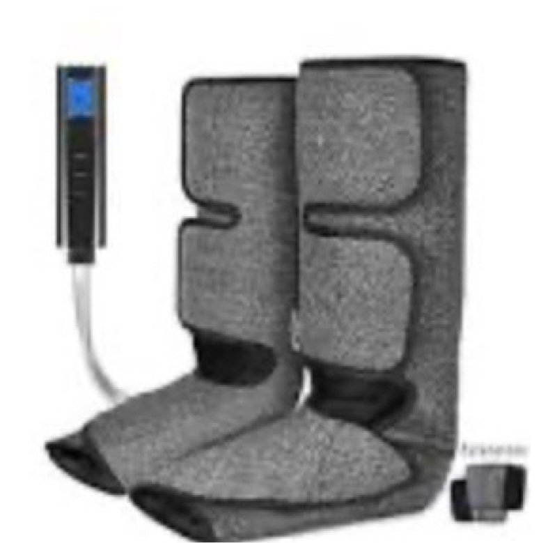 muchoo foot and calf air massager with heat, 6 modes 3 intensities, hand-held controller, portable design