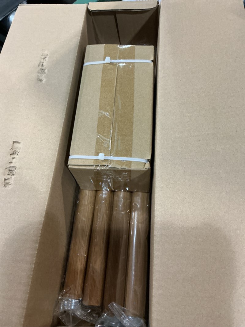 Condition photo showing New/Like New for qdwis wood curtain rods for windows 48 to 84 inch,1'' diameter drapery rods with imitation wood grain leaf pattern finials,boho adjustable heavy duty curtain rods set,36-88'',color:natural wood 36'' - 88'' natural wood