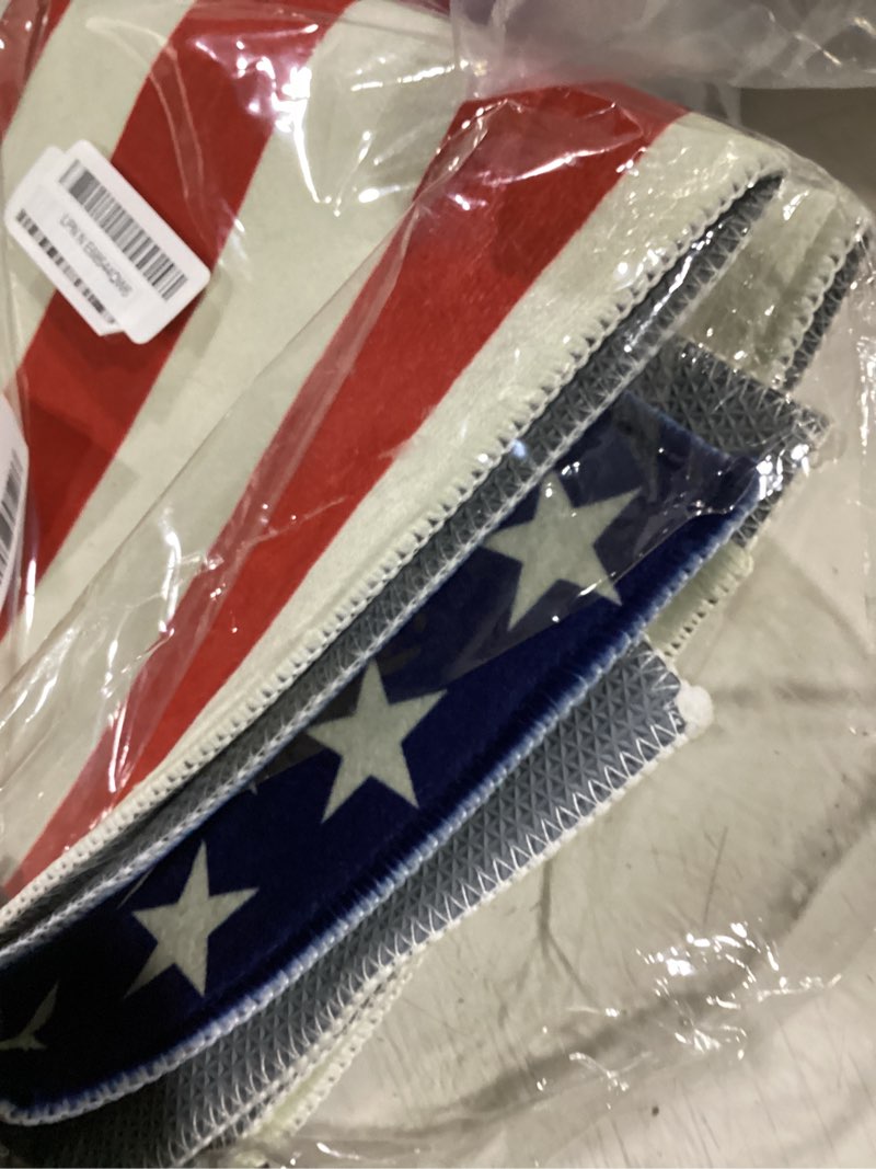 Condition photo showing Good Condition for 4th of july star front door mat patriotic red white blue stripe area rug 2x3 independence memorial day american welcome mat indoor outdoor small rugs for entryway kitchen bathroom living room 4th of july star 8" x 10" (rectangular)