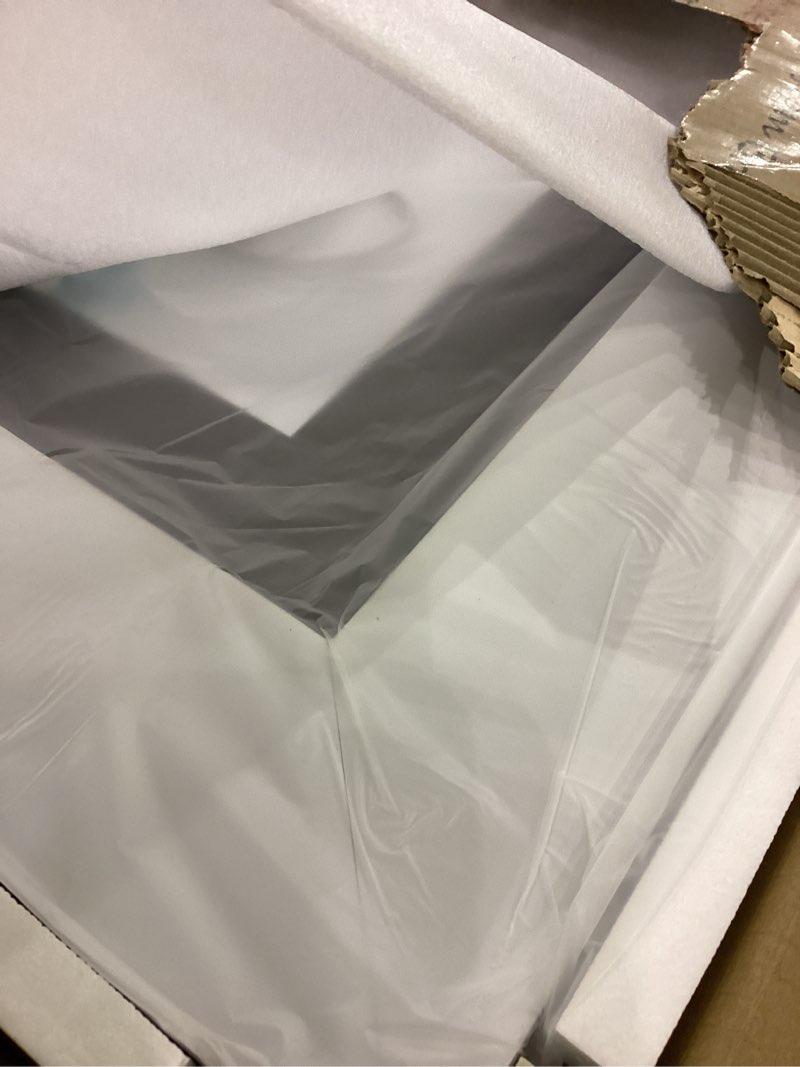 Condition photo showing New/Like New for 24x28 Inch LED Bathroom Mirror with Black Frame, Backlit and Front Lighted Bathroom Mirrors for Wall, Anti-Fog, Dimmable, Memory, Shatterproof, LED Vanity Mirror for Bathroom Black-dual Light 24"L x 28"W