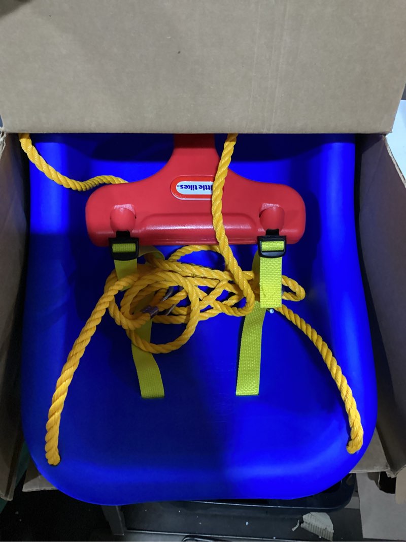 Condition photo showing Good Condition for little tikes 2-in-1 snug  n secure blue swing for baby and toddlers  ages 9 months - 4 years