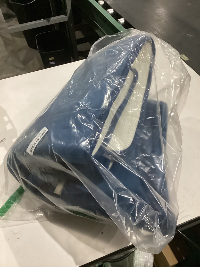 Condition photo showing Good Condition for BYSURE Navy Blue Memory Foam Bath Mats, Non Slip Extra Soft Absorbent Machine WashableToilet Bathroom Rug Set 3 Piece (20"x32"+24"x44"+U Shape 20"x24") 1'8" x 3'4" (Rectangular, U-shaped) Navy Blue-stripe