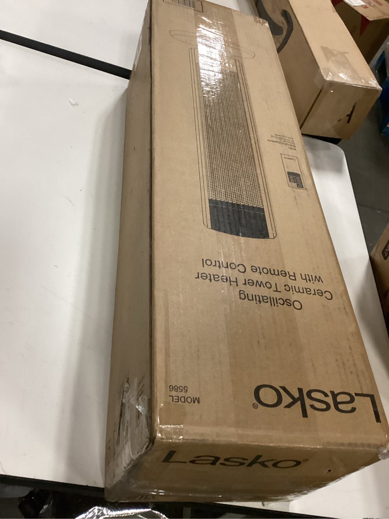 Condition photo showing As Is for Lasko - Oscillating Ceramic Tower Heater with Logic Center Remote Control - Gray/Black