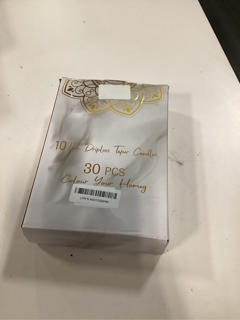 Condition photo showing New/Like New for  10-Color Taper Candles - 10 Inch Dripless & 10-Hour Burn?Wedding/Birthday/Home Decor with Pr