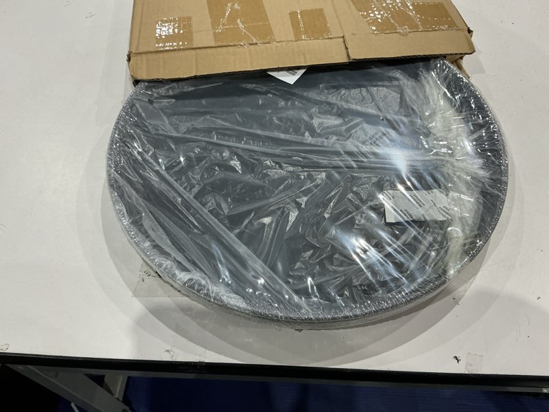 Condition photo showing New/Like New for topzea 3 pack large restaurant serving tray, 16 inch plastic round server tray, non-skid bar drink trays cafeteria buffet food service trays for coffee table, hotel, party