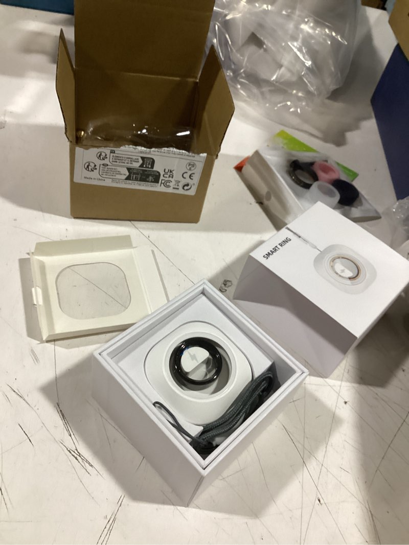 Condition photo showing Good Condition for smart ring for women men, health fitness tracker, ip68 waterproof rings, sleep ring with charging case and ring protector, remote photography, family care, no app fees (black, 9#) 9# black