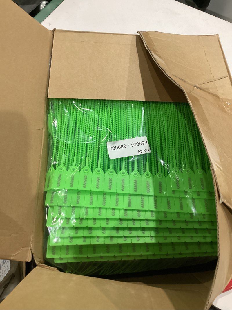 Condition photo showing New/Like New for roowest 2000 pcs plastic tamper seals security tags seals safety numbered zip ties fire extinguisher tamper tags disposable self locking signage 250 mm length(green)