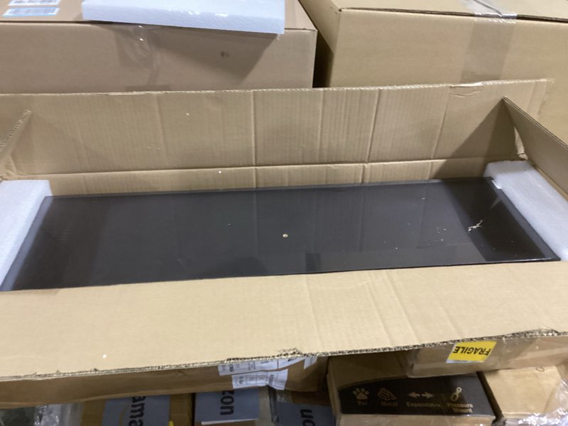 Condition photo showing New/Like New for BAYKA Floating Shelves for Wall, 36 inches Long Wall Mounted Rustic Wood Shelves for Bathroom, Bedroom, Living Room, for Book/Storage/Decor with 30lbs Capacity - Black,Set of 3 A. Black - Universal Classic Style 36inches